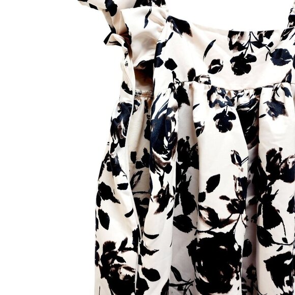 Future Collective Womens Floral Sleeveless Dress With Ruffle Straps S Polyester - Picture 7 of 11